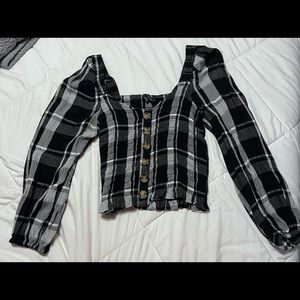 American Eagle Puff-Sleeve Square Neck Blouse